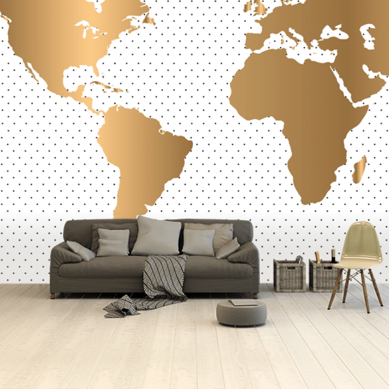 wereldkaart interieur